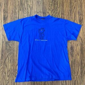 Vintage 90s Black jack Still a Mystery Single Stitch Blue Casual T-Shirt Mens XL